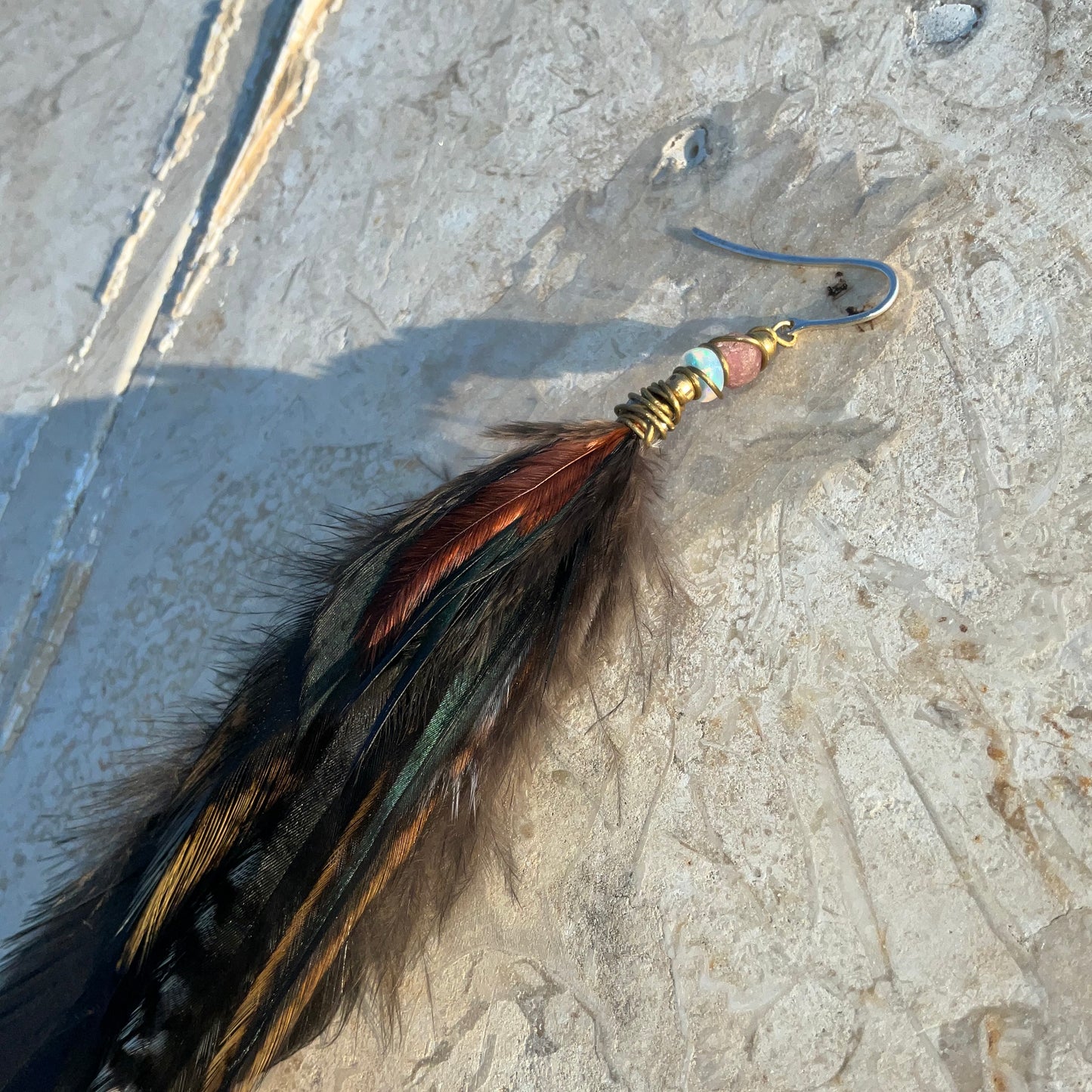 Gemstones Feathers Earring - Pyāra Designs
