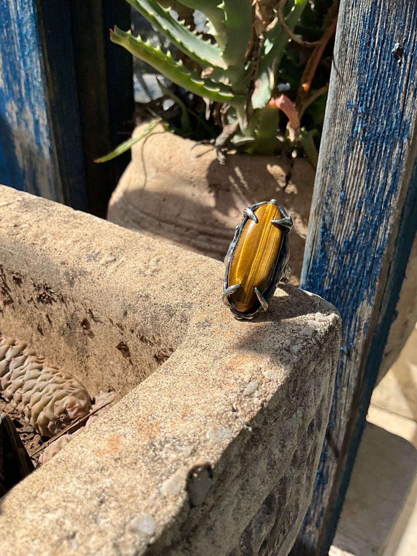 N.10 Tiger Eye Massive Heavy Ring - Pyāra Designs