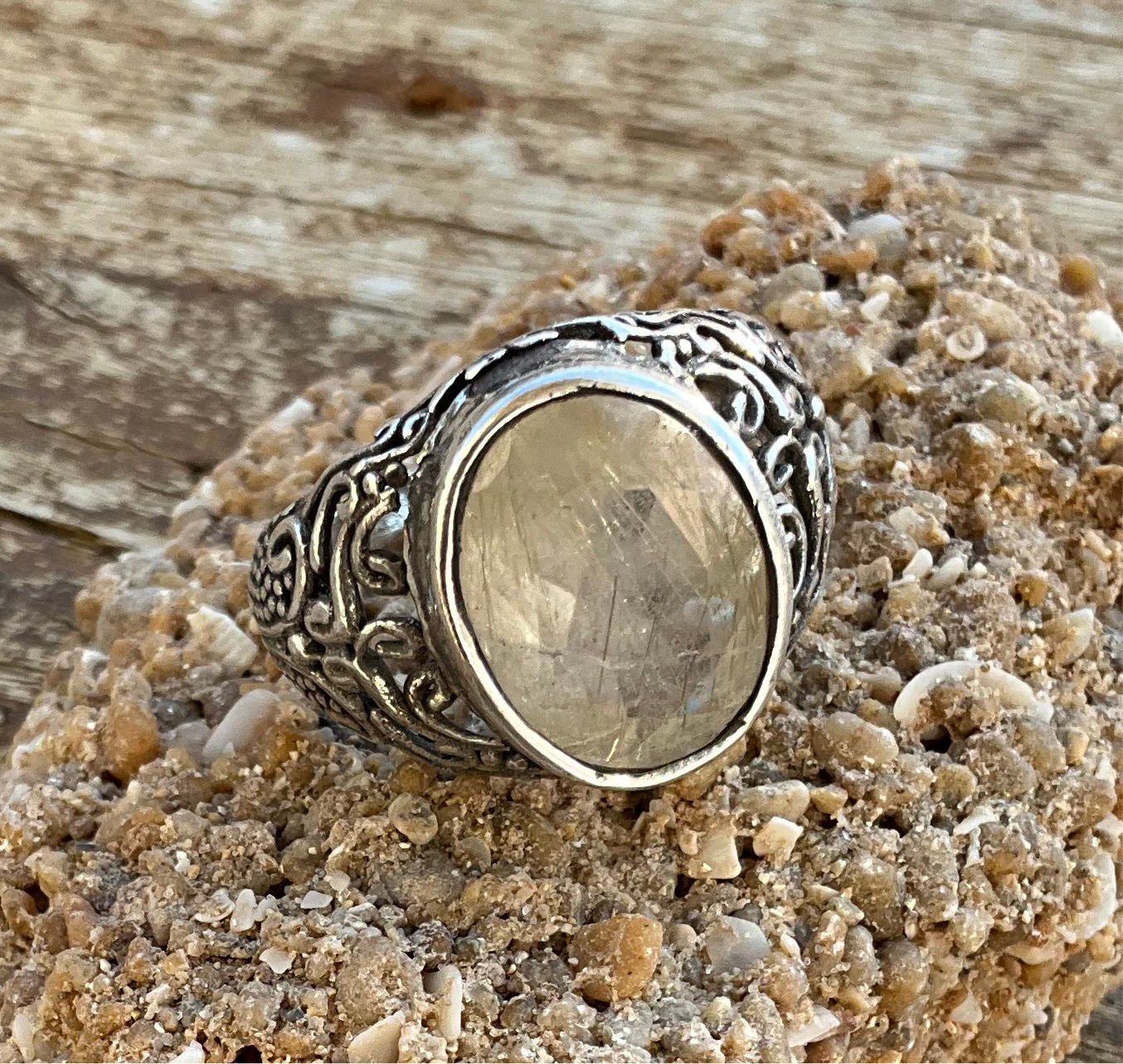 Golden Rutilated Guartz Ring - Pyāra Designs