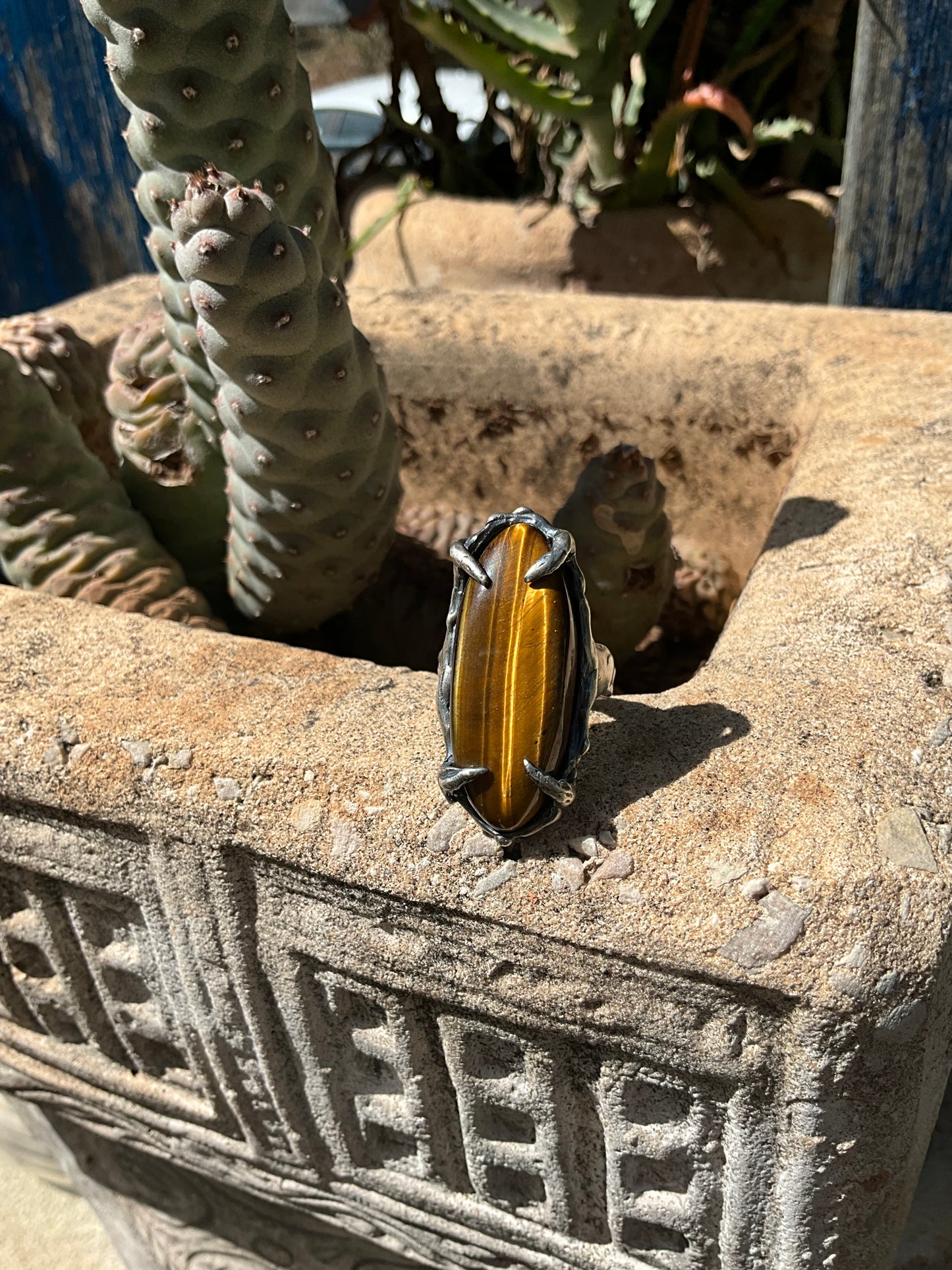N.10 Tiger Eye Massive Heavy Ring - Pyāra Designs