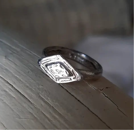 Rhombus Pinky Sterling Ring - Pyāra Designs