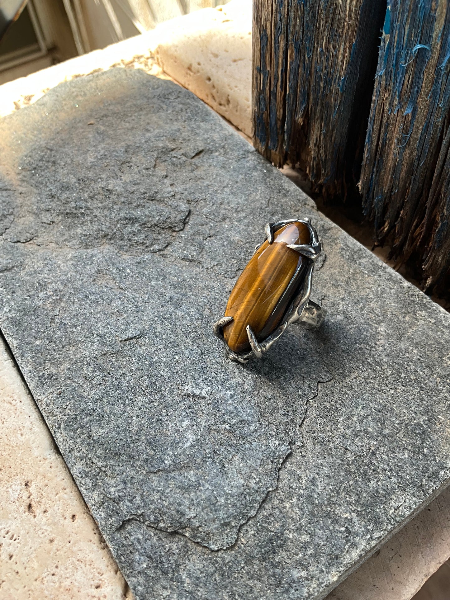 N.10 Tiger Eye Massive Heavy Ring - Pyāra Designs