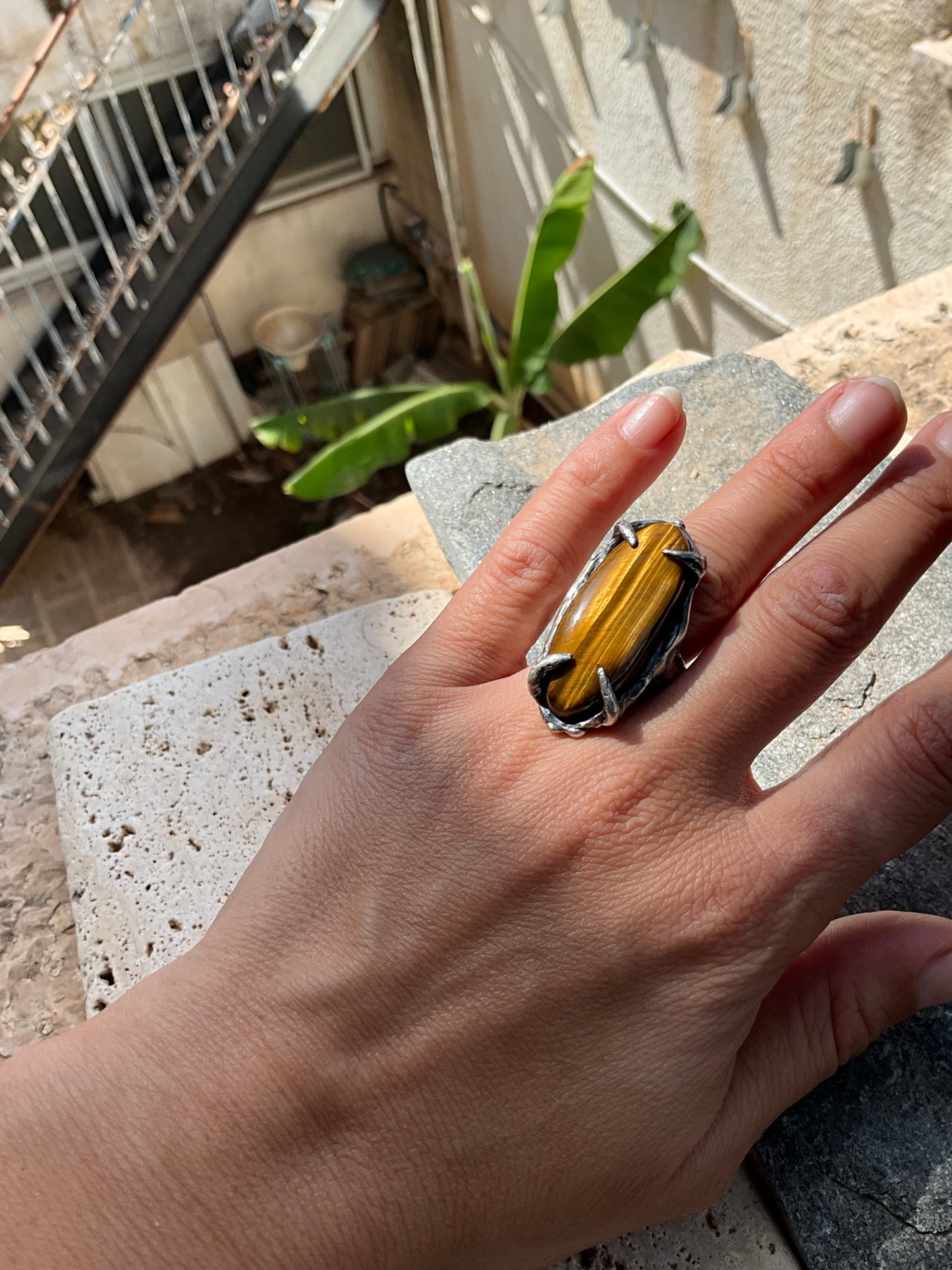 N.10 Tiger Eye Massive Heavy Ring - Pyāra Designs