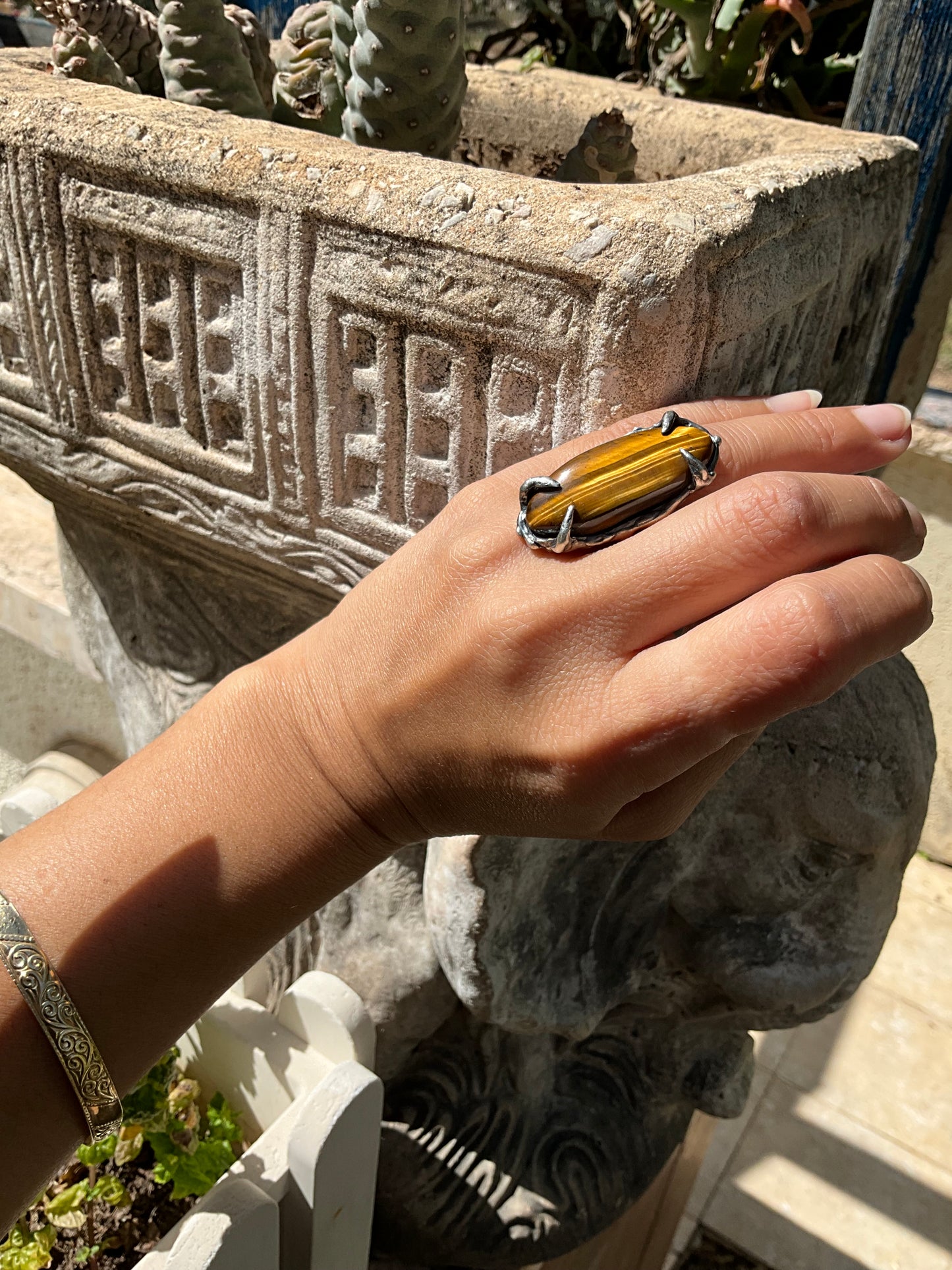 N.10 Tiger Eye Massive Heavy Ring - Pyāra Designs