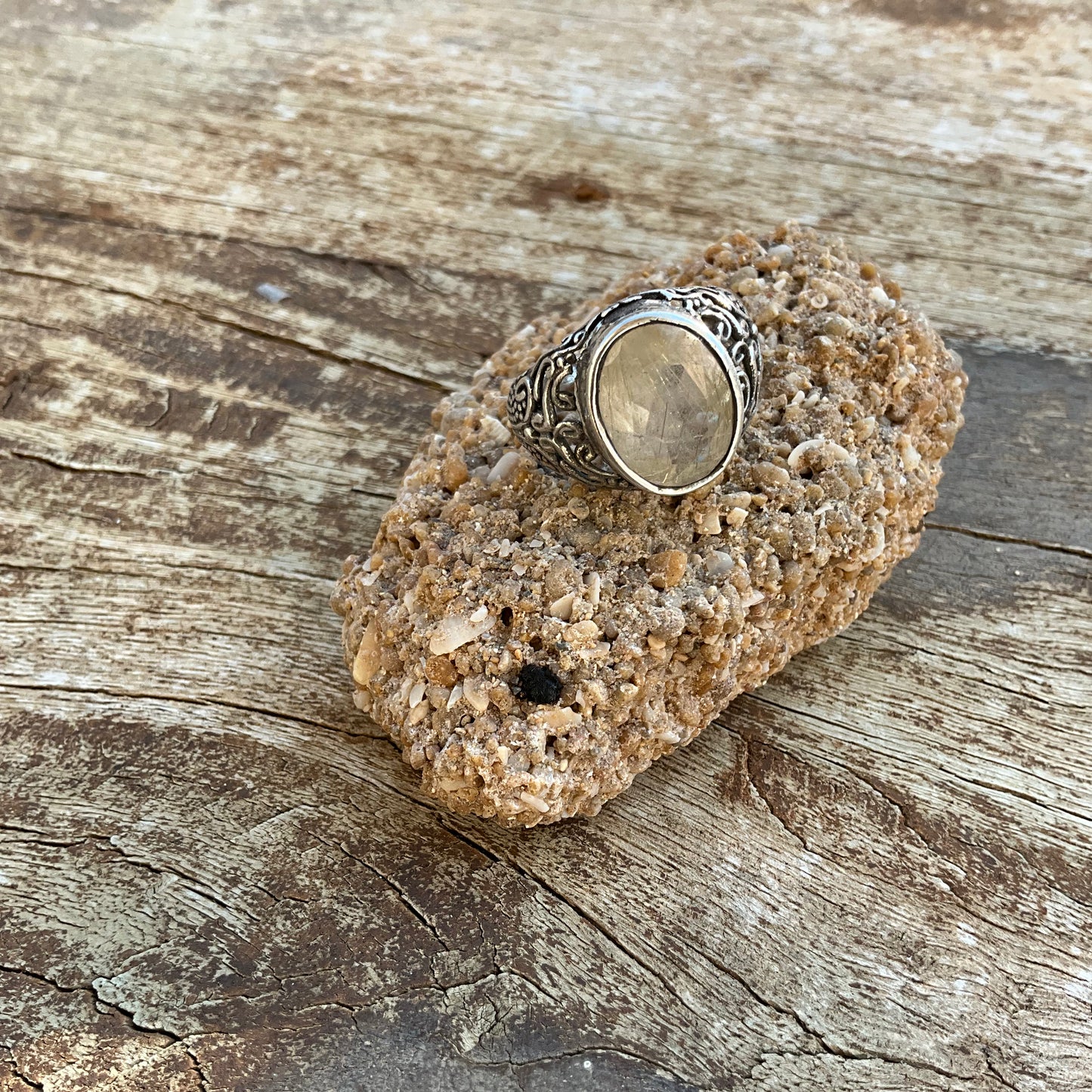 Golden Rutilated Guartz Ring - Pyāra Designs