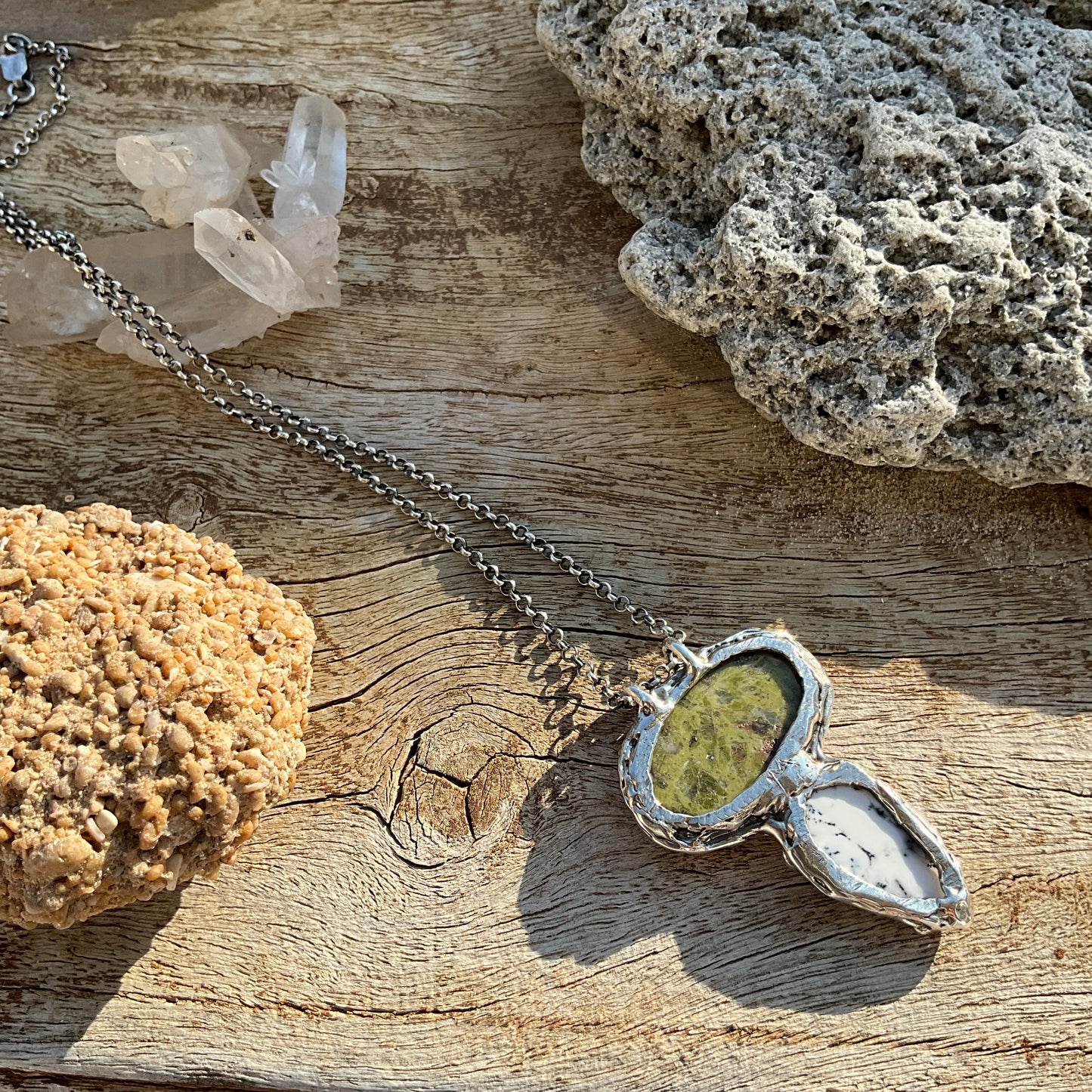 N.20 Agat Denderite & Serpentine Nacklace - Pyāra Designs