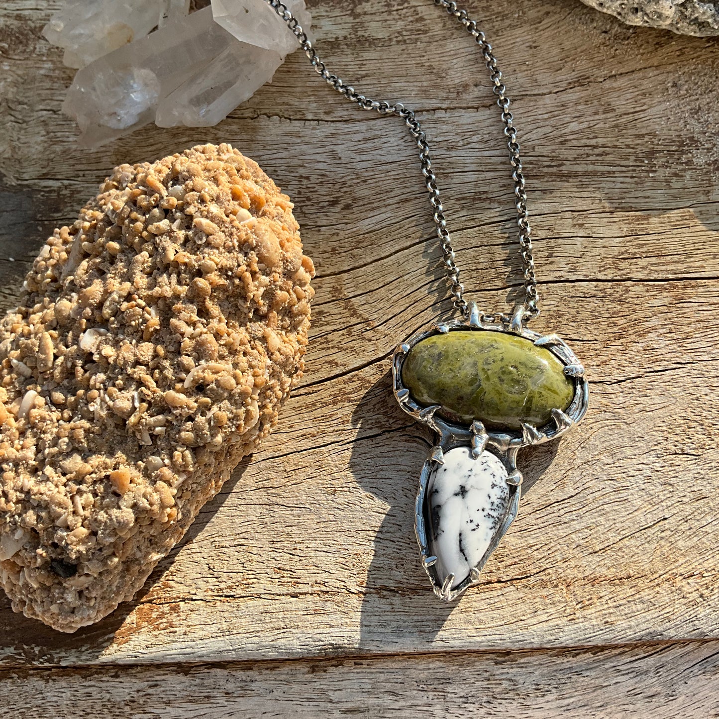 N.20 Agat Denderite & Serpentine Nacklace - Pyāra Designs