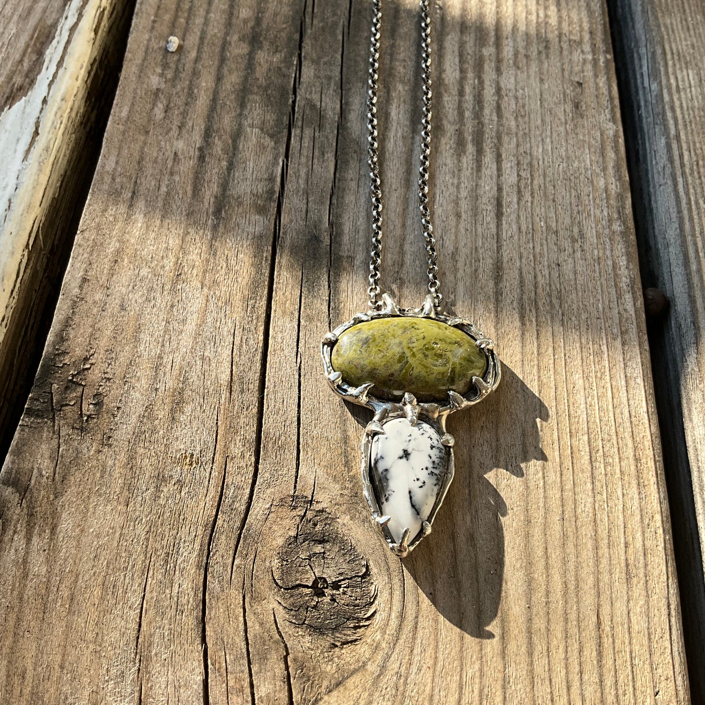 N.20 Agat Denderite & Serpentine Nacklace - Pyāra Designs