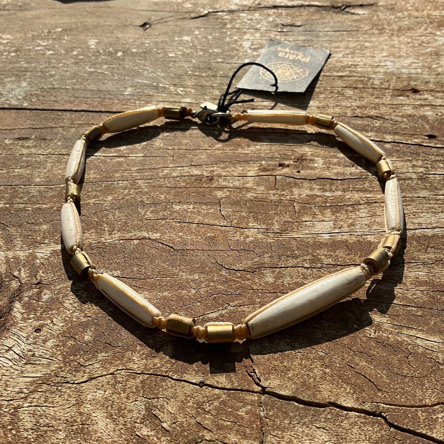 Macrame Brass & Bones Choker - Pyāra Designs