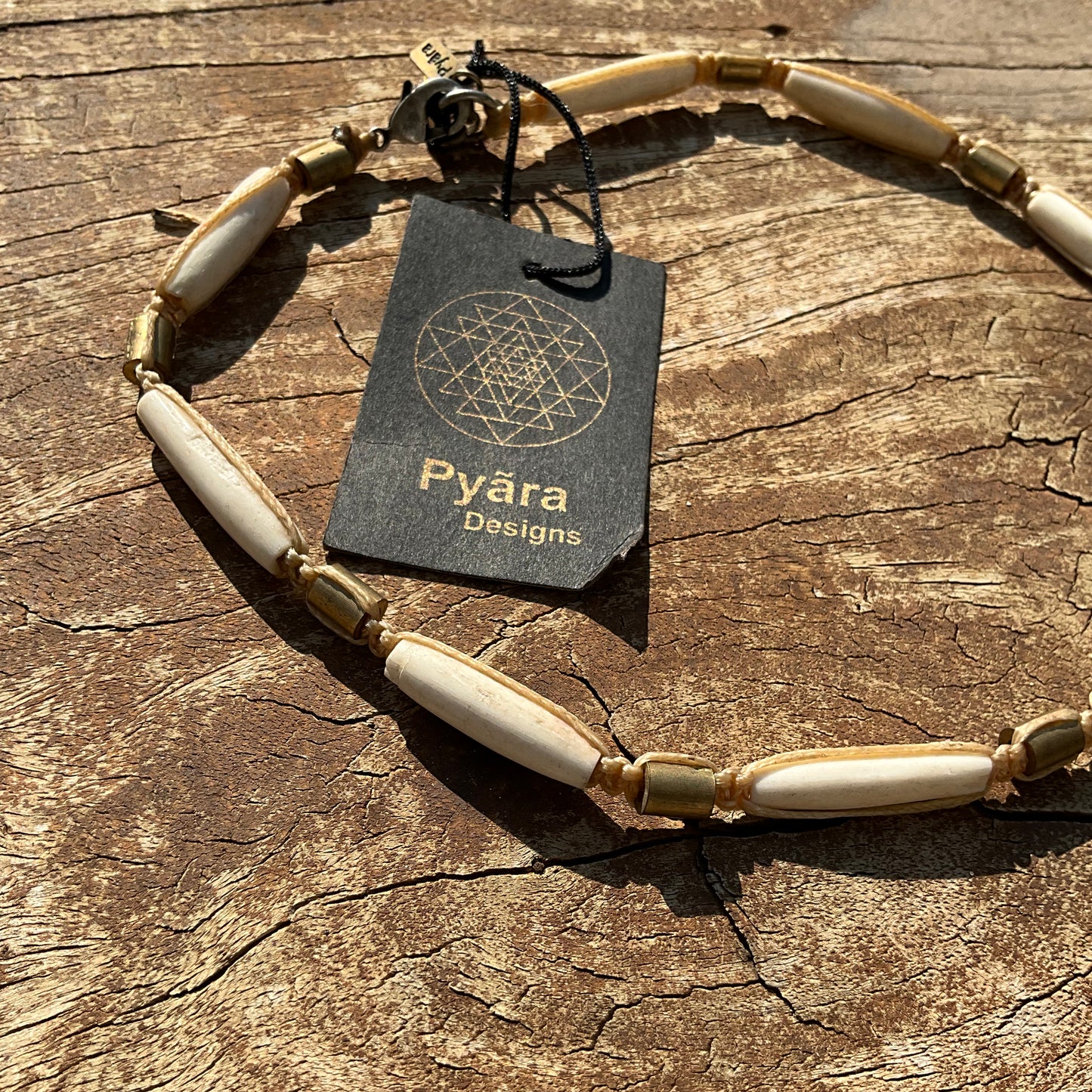 Macrame Brass & Bones Choker - Pyāra Designs