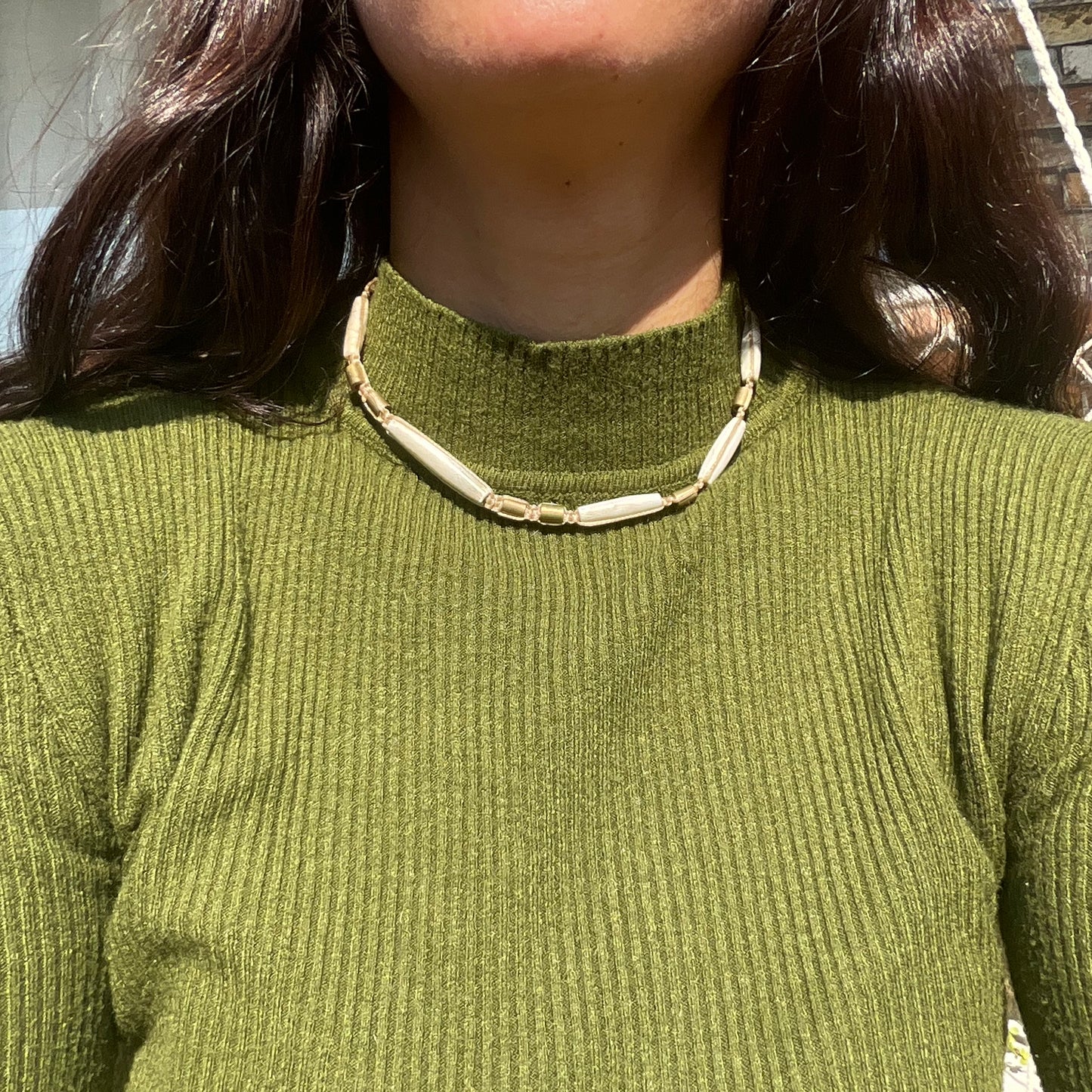 Macrame Brass & Bones Choker - Pyāra Designs