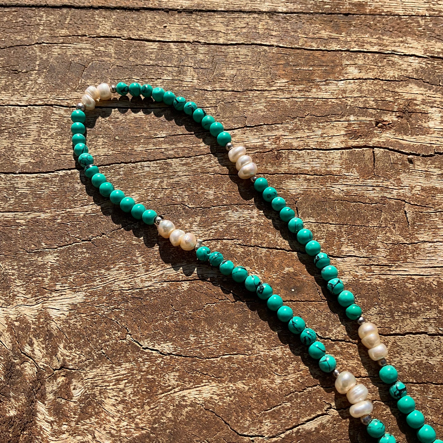 Tibetan Turquoise, Pearl's & Citrin Gemstone beads Nacklace - Pyāra Designs