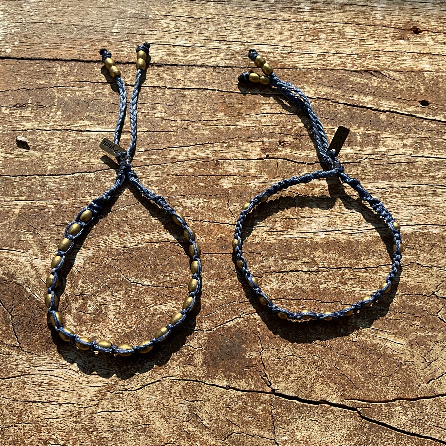 Brass Beads 2 Pieces Macrame Bracelets - Pyāra Designs