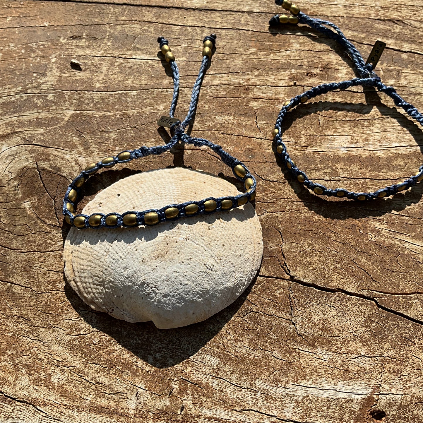 Brass Beads 2 Pieces Macrame Bracelets - Pyāra Designs