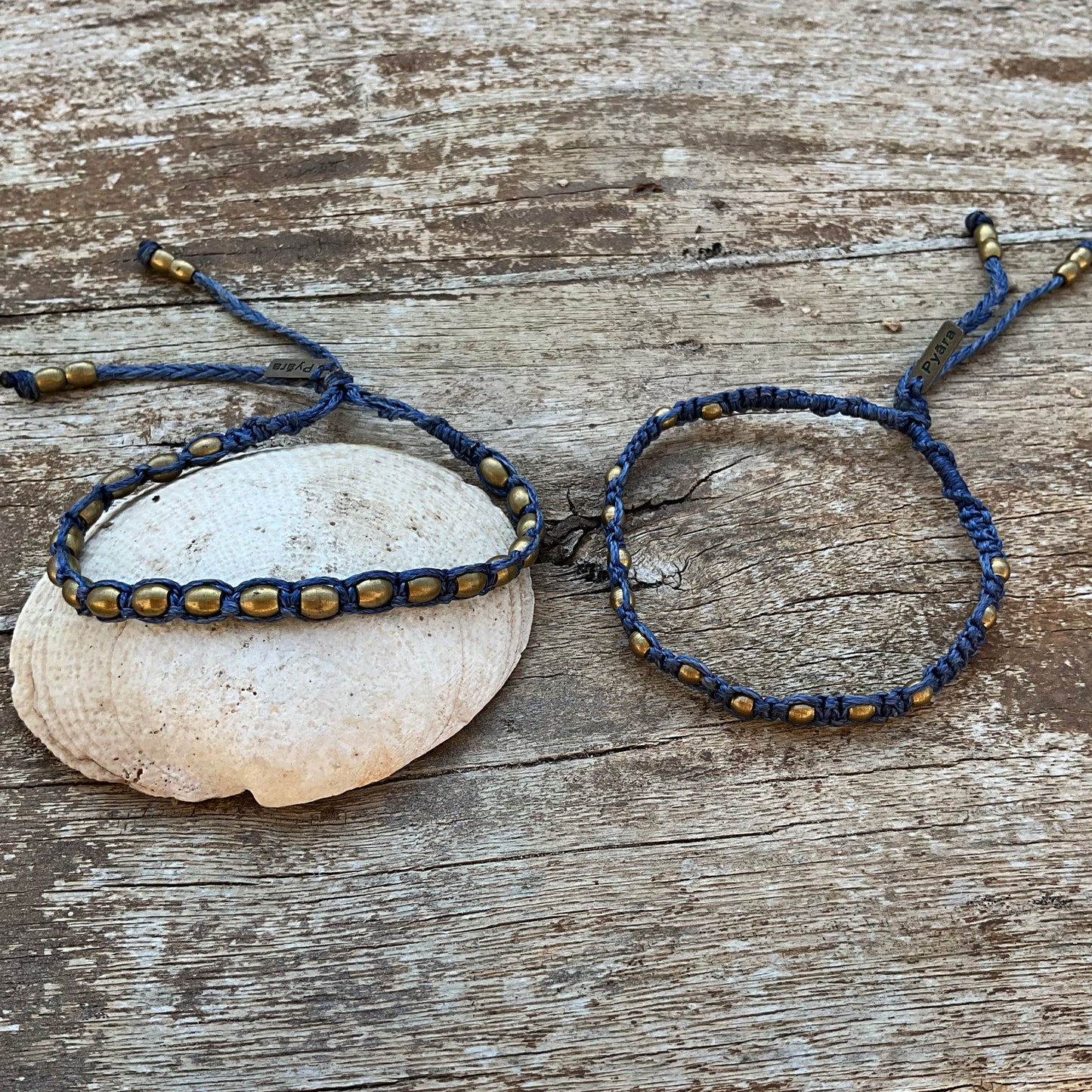 Brass Beads 2 Pieces Macrame Bracelets - Pyāra Designs
