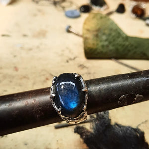 1/1 N.5 MASSIVE DRAGON Ring Blue Labradorite Gemstone