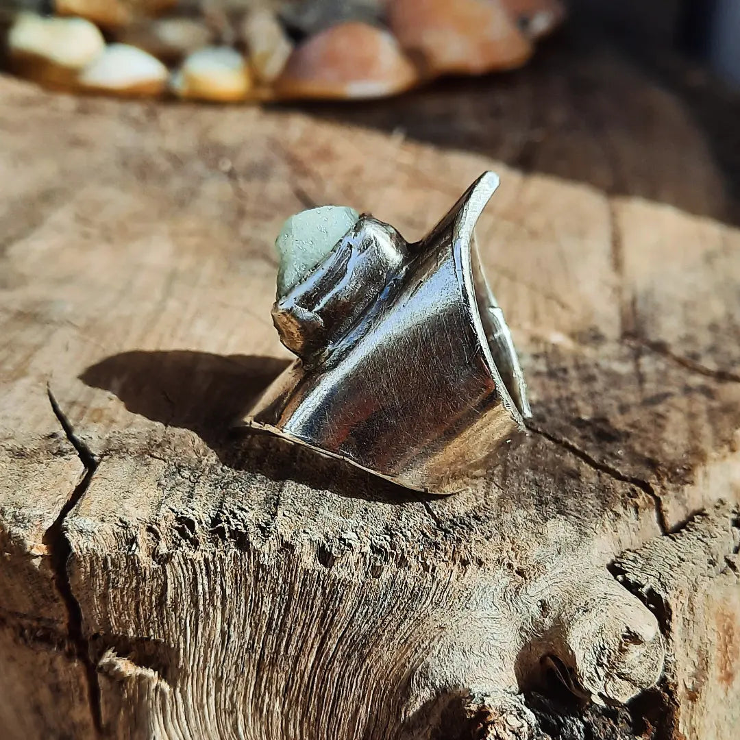 1/1 N.6 KLEO RING Heavy Aquamarine Rew Gems - Pyāra Designs