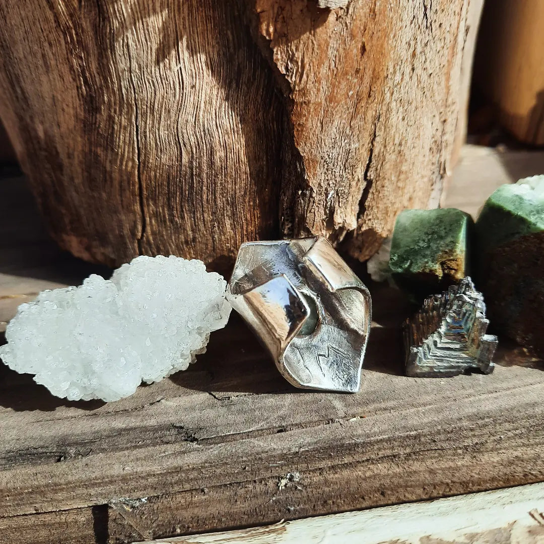 1/1 N.6 KLEO RING Heavy Aquamarine Rew Gems - Pyāra Designs