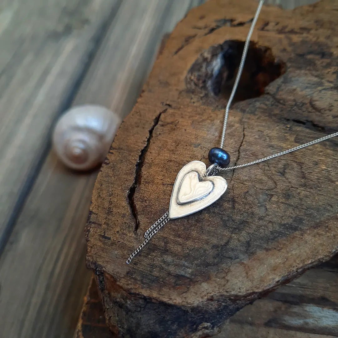 The Heart of Pearl Silver Choker - Pyāra Designs