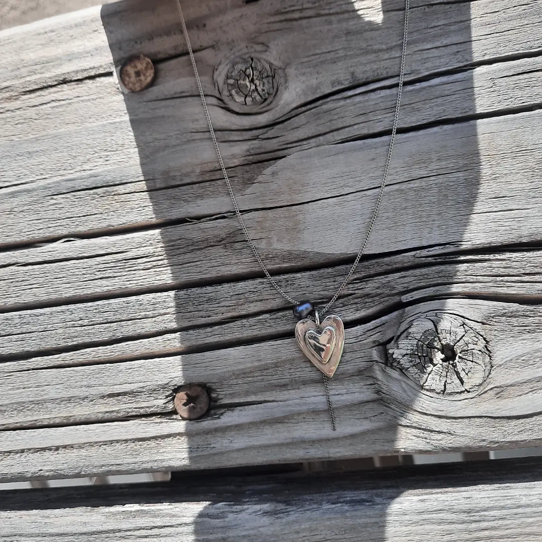The Heart of Pearl Silver Choker - Pyāra Designs