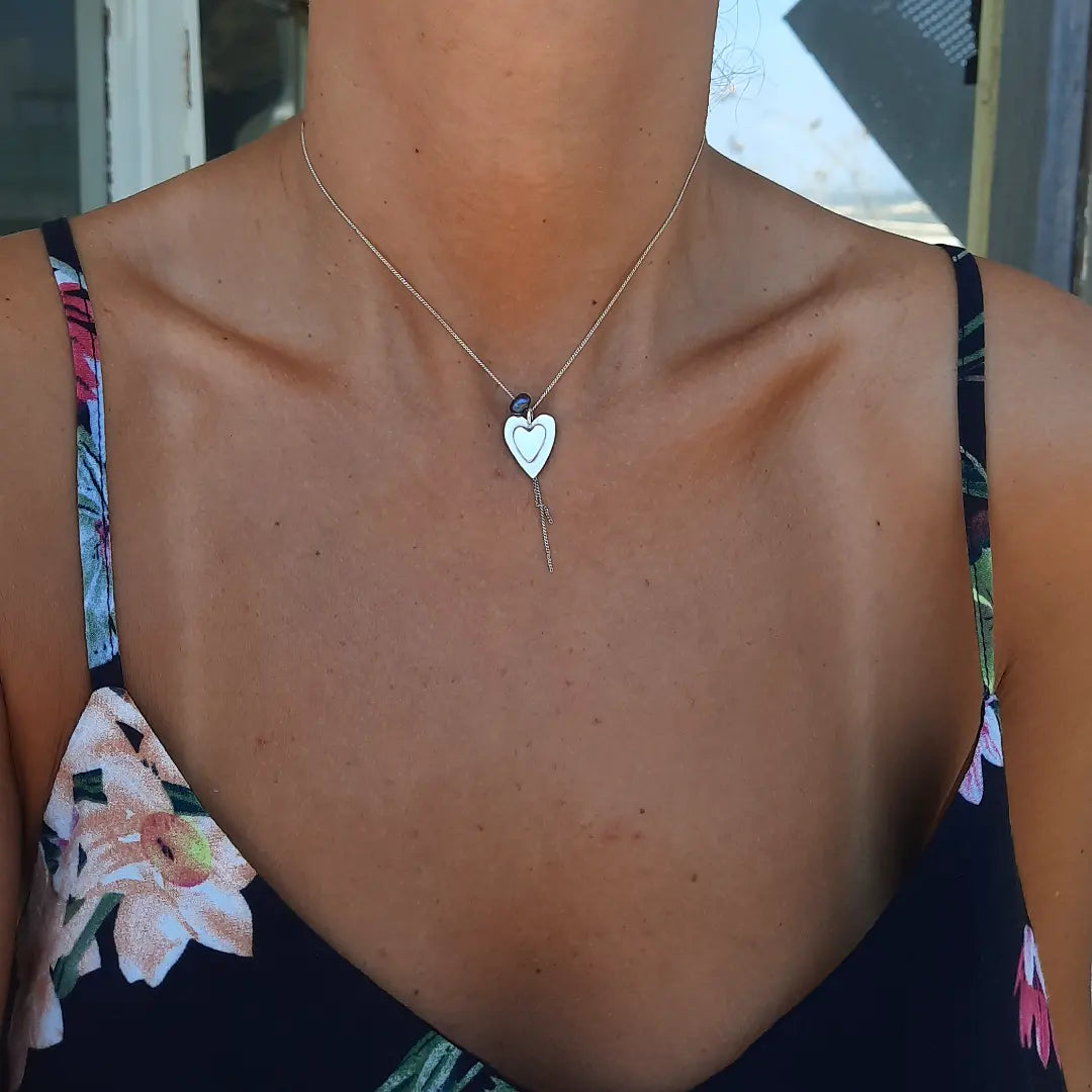 The Heart of Pearl Silver Choker - Pyāra Designs