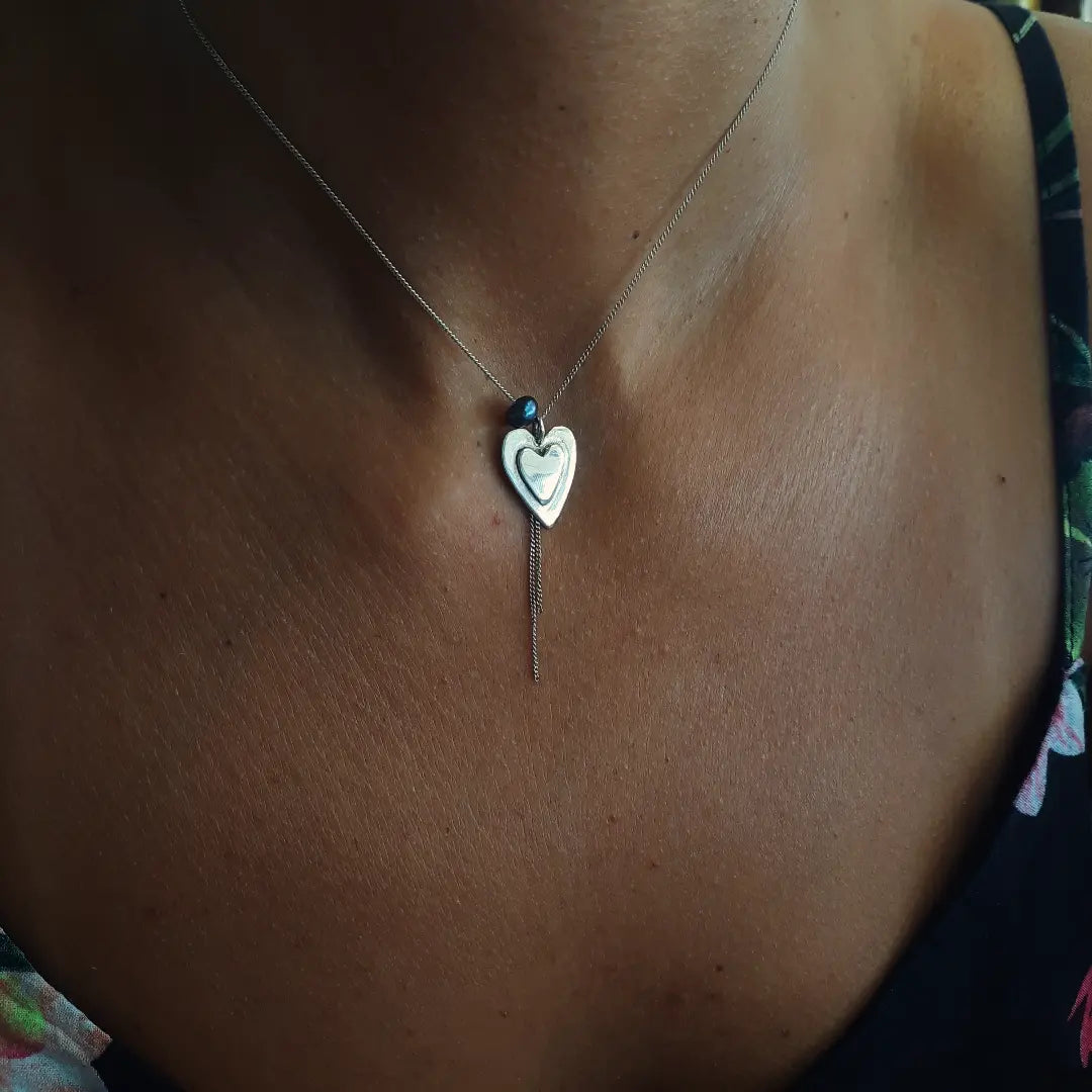 The Heart of Pearl Silver Choker - Pyāra Designs