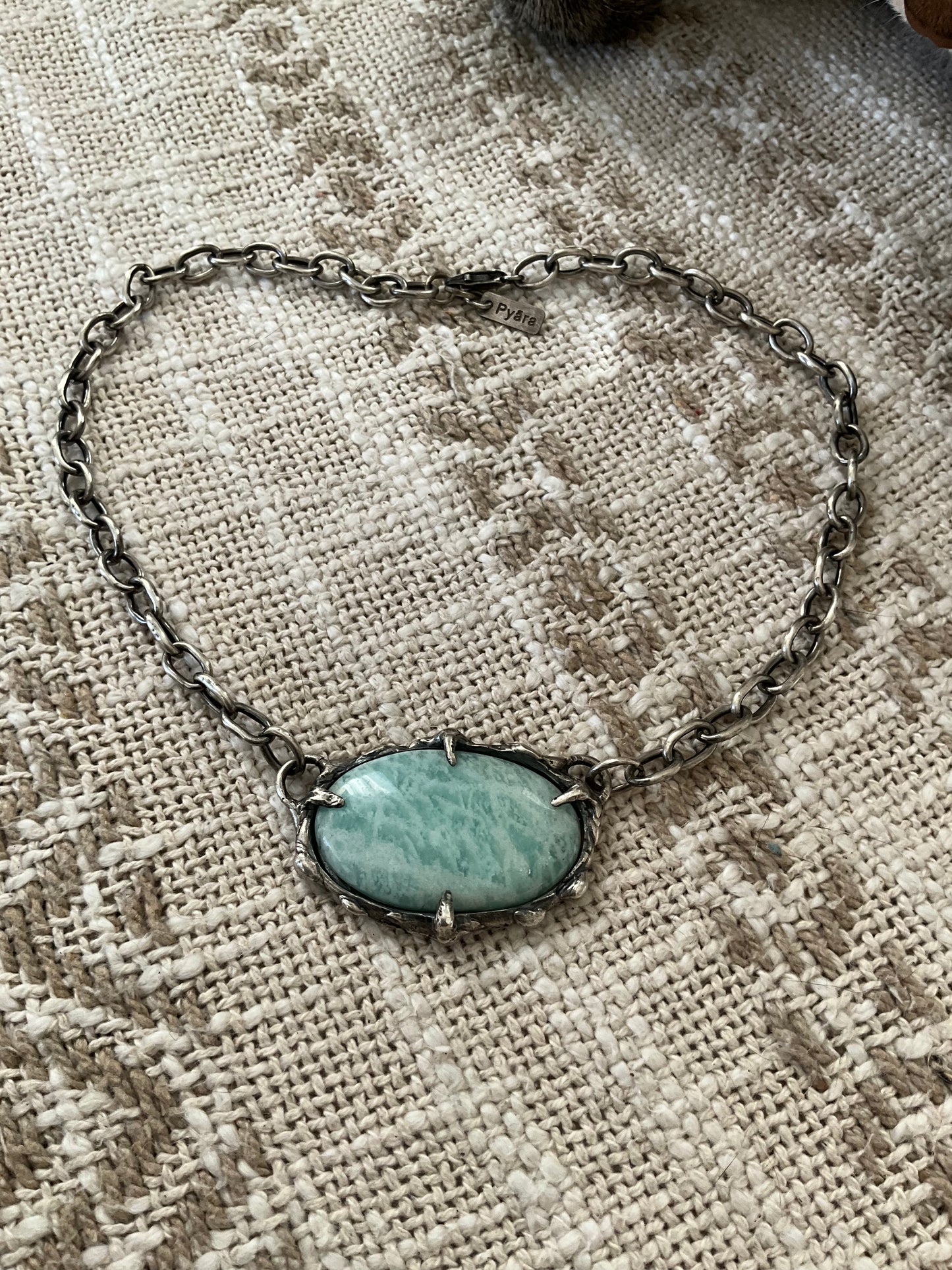 N.18 Ocean Amazonite Massive Sterling Silver Chain