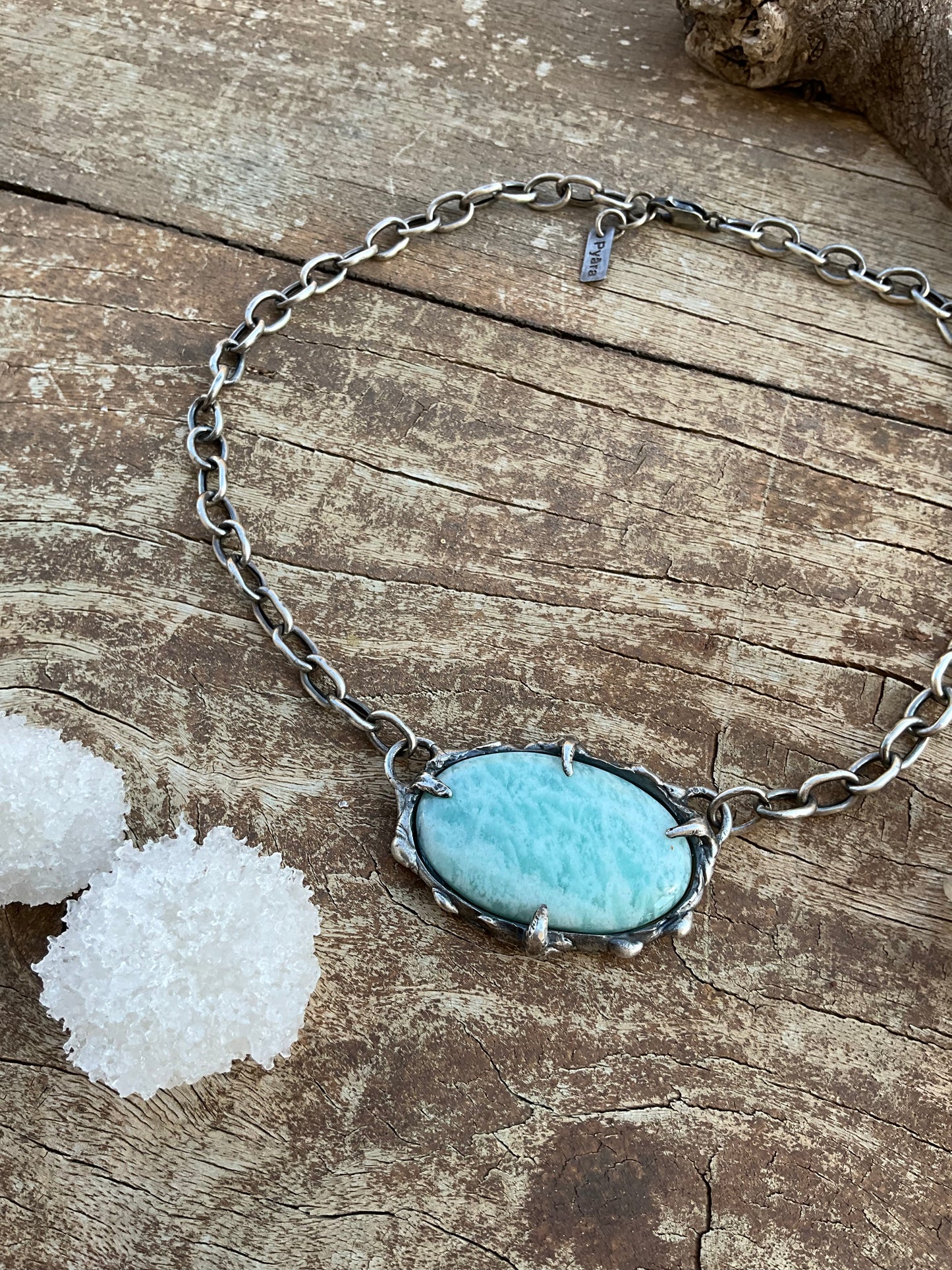 N.18 Ocean Amazonite Massive Sterling Silver Chain