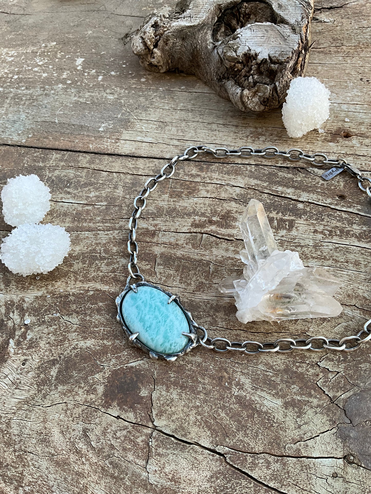 N.18 Ocean Amazonite Massive Sterling Silver Chain