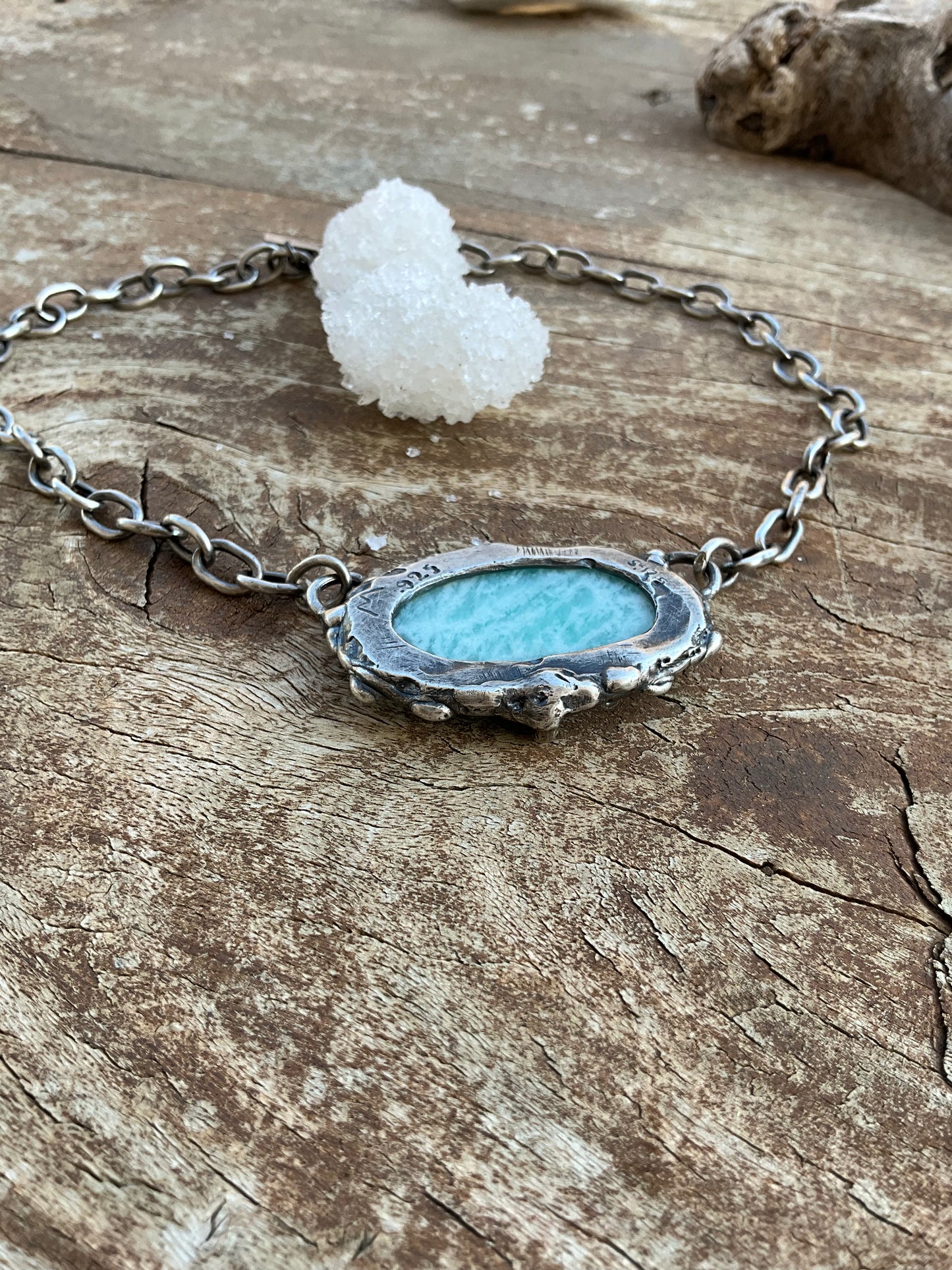 N.18 Ocean Amazonite Massive Sterling Silver Chain