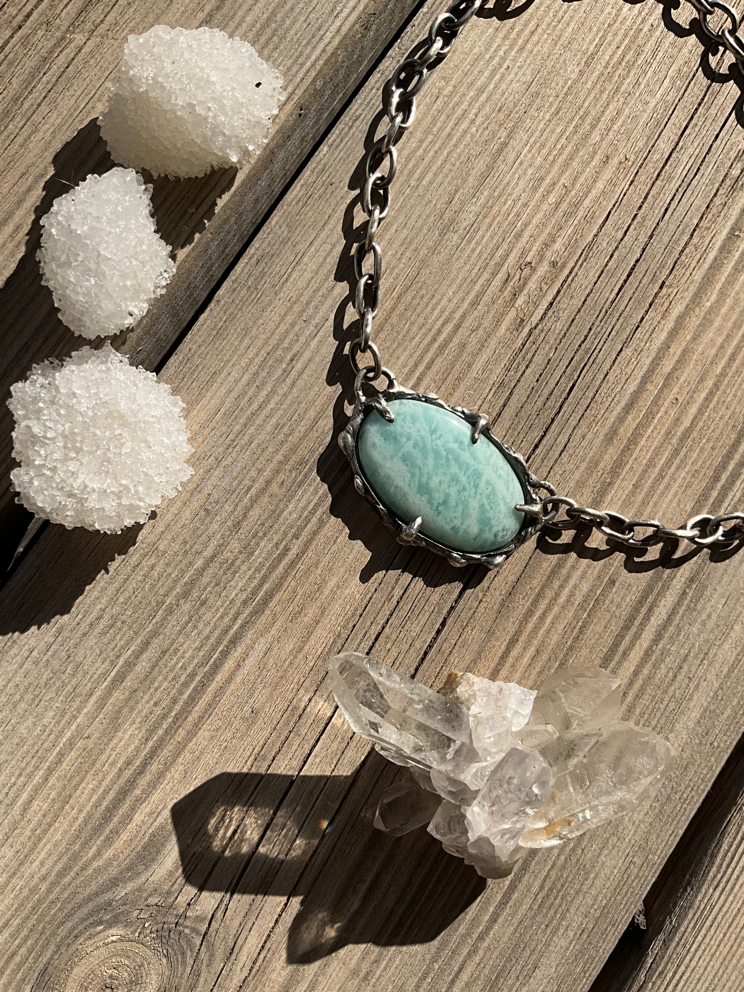 N.18 Ocean Amazonite Massive Sterling Silver Chain