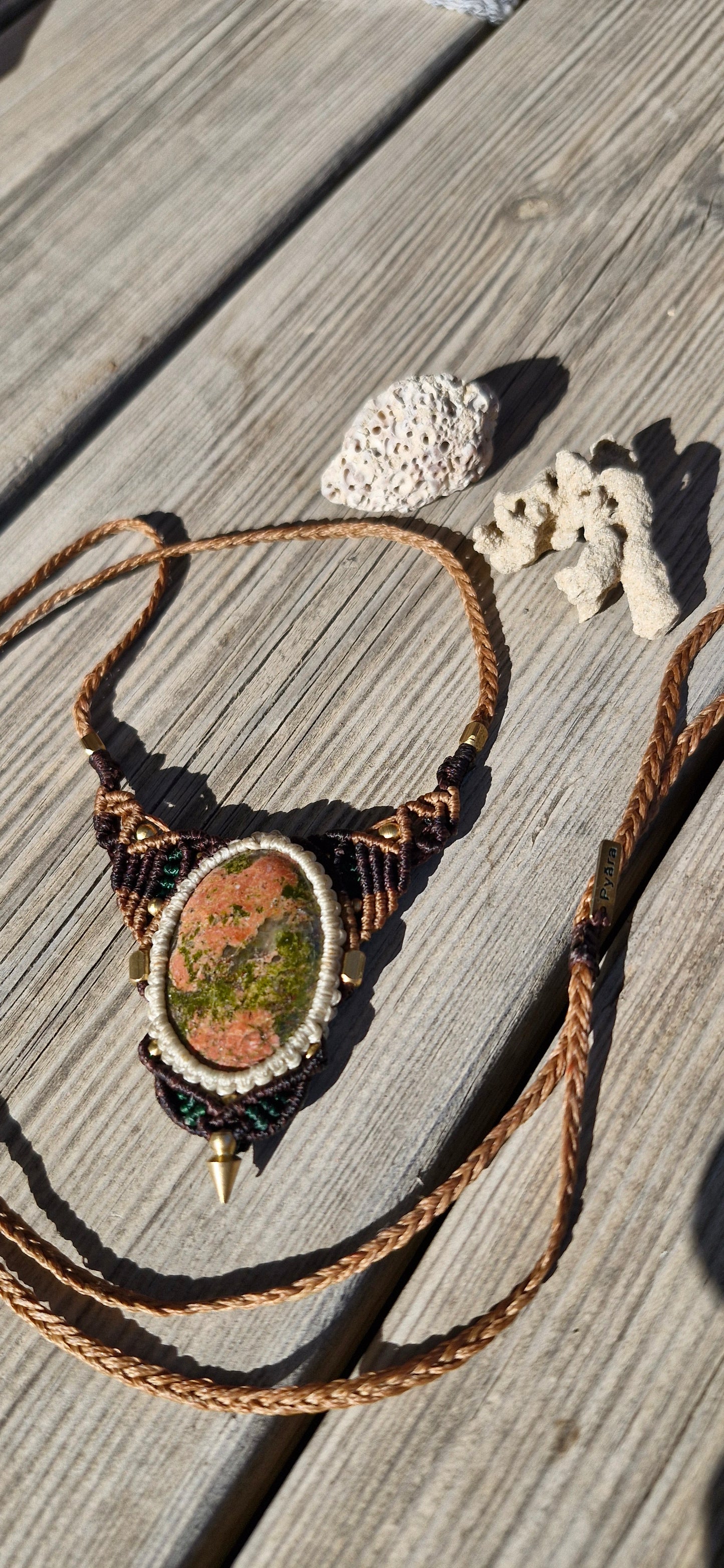Kaynite Gemstone Unique Macrame Necklace - Pyāra Designs