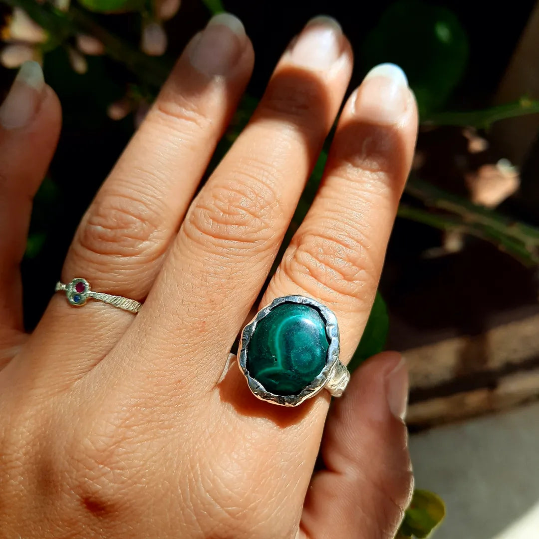 1/1 N.7 MALACHITE RING - Pyāra Designs