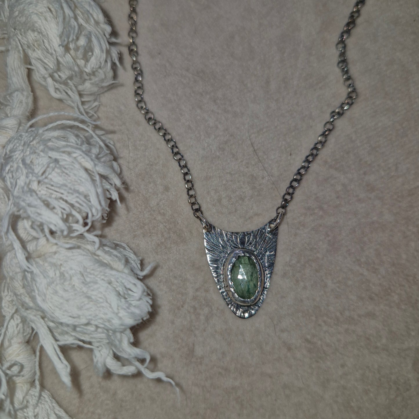 Green Kyanite Lotus Necklace - Pyāra Designs