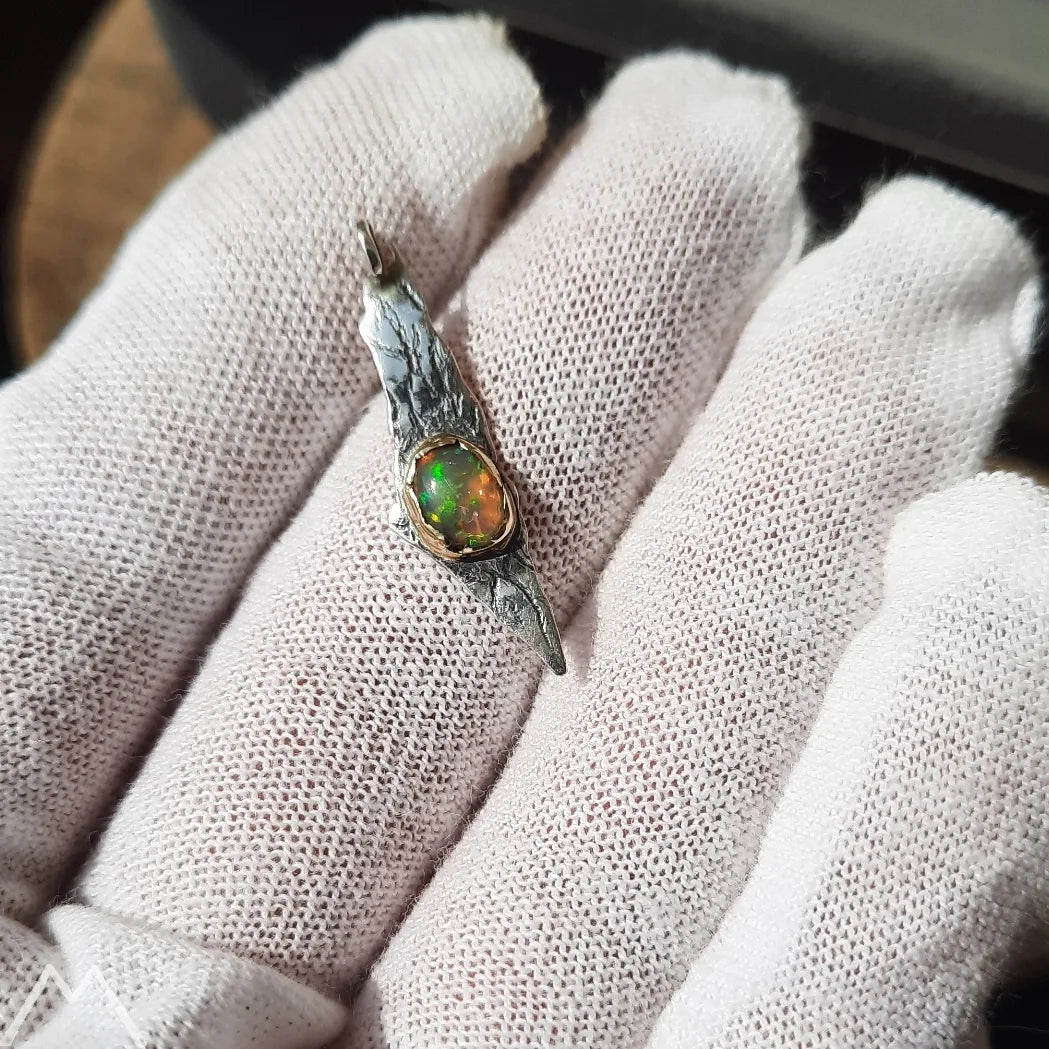 1/1 Ethiopian opal 18k Gold & Sterling Israel land - Pyāra Designs