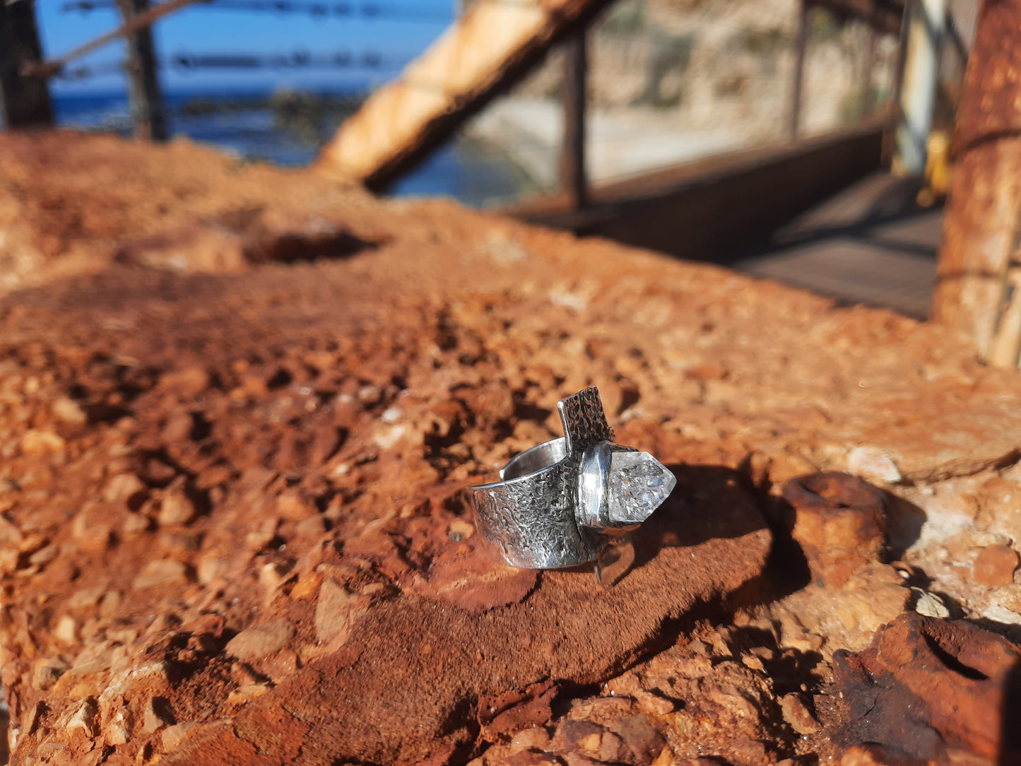 N.17 The Storm Apophyllite Pyramid Sterling Ring - Pyāra Designs