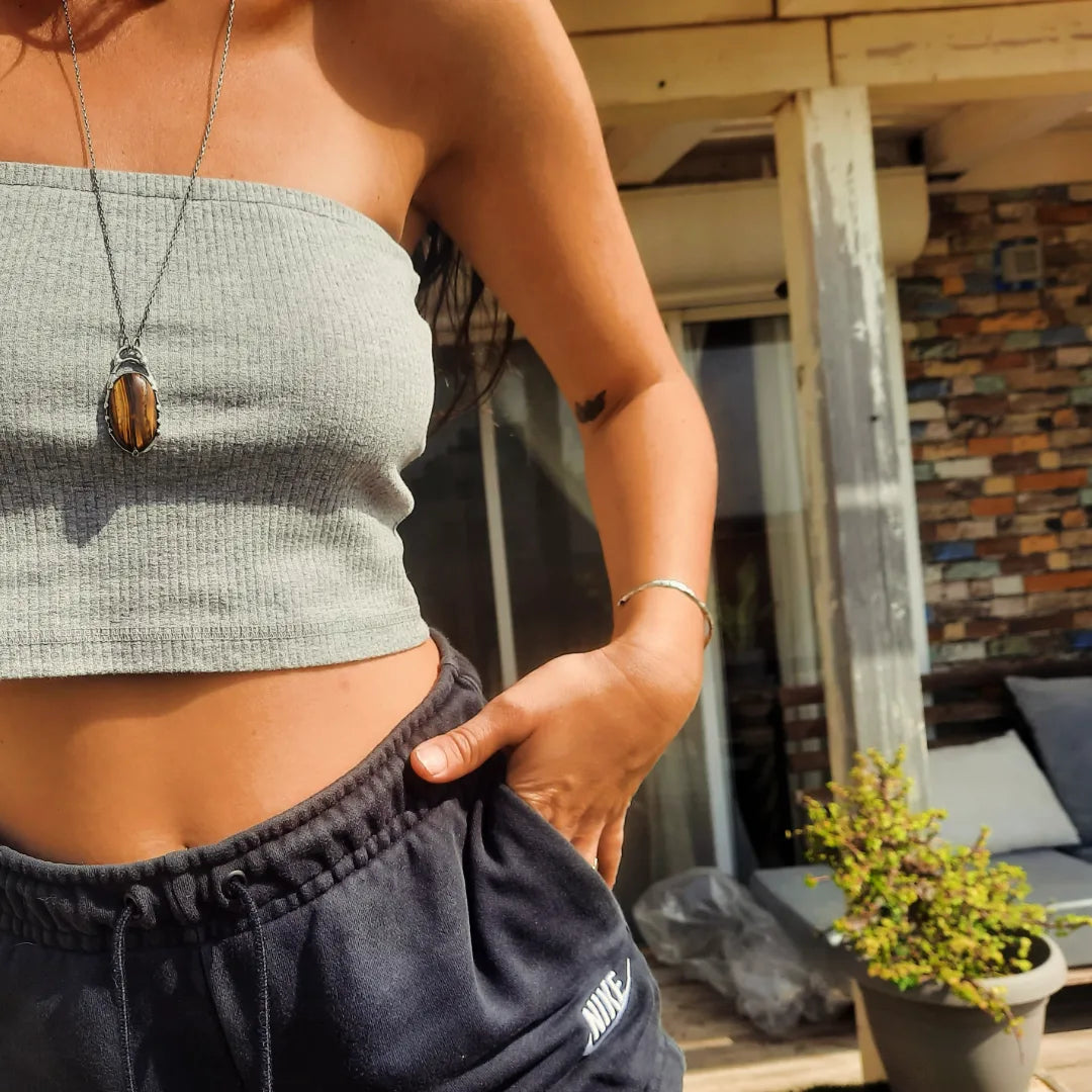 1/1 N.8 TIGER EYE NECKLACE - Pyāra Designs