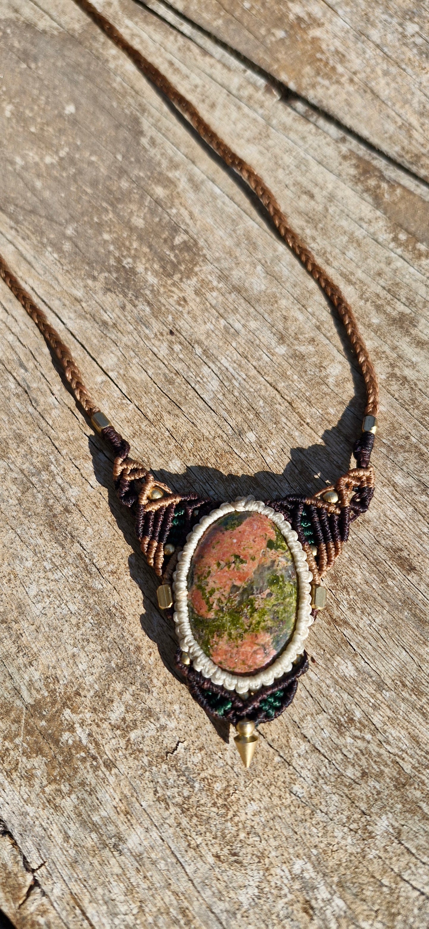 Kaynite Gemstone Unique Macrame Necklace - Pyāra Designs
