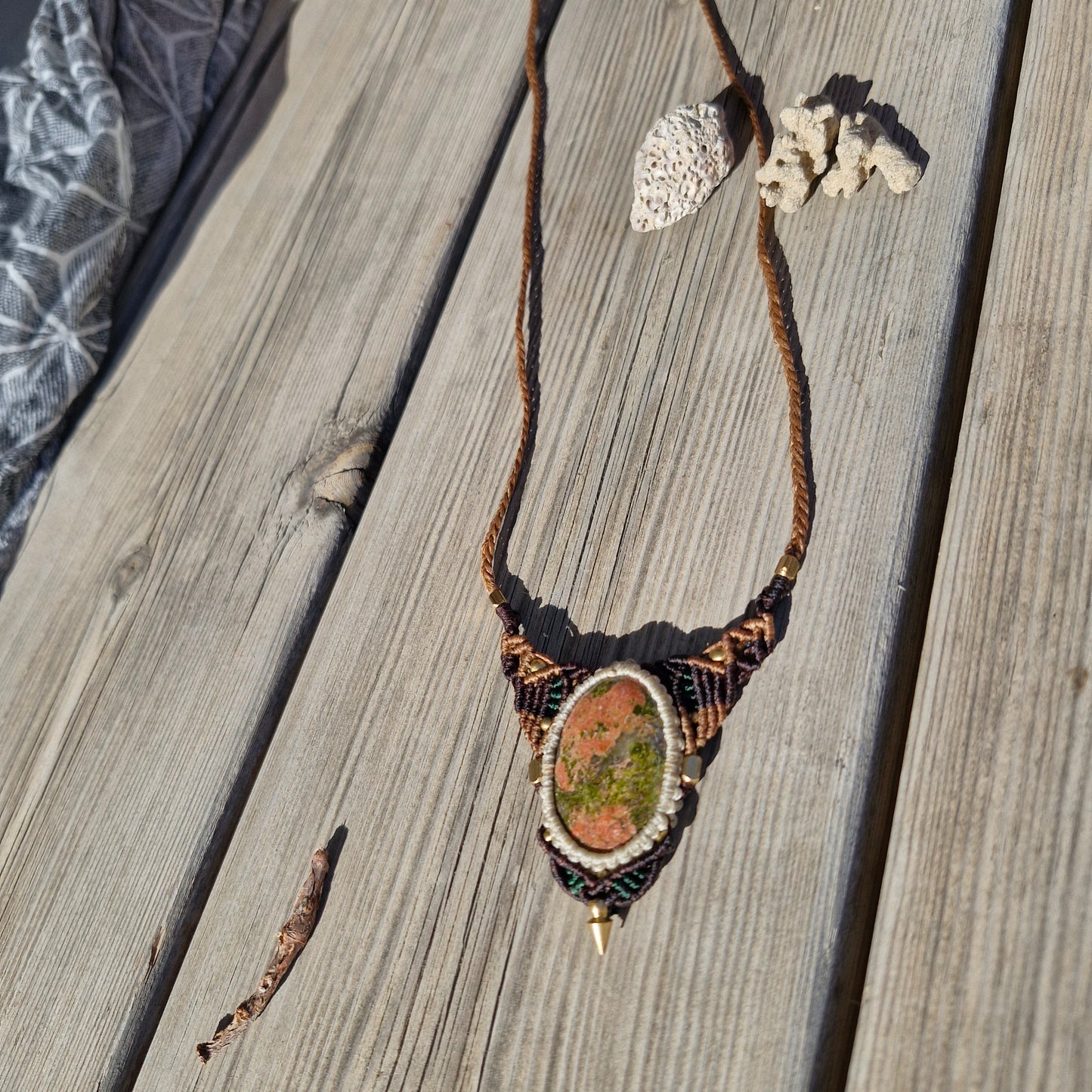 Kaynite Gemstone Unique Macrame Necklace - Pyāra Designs