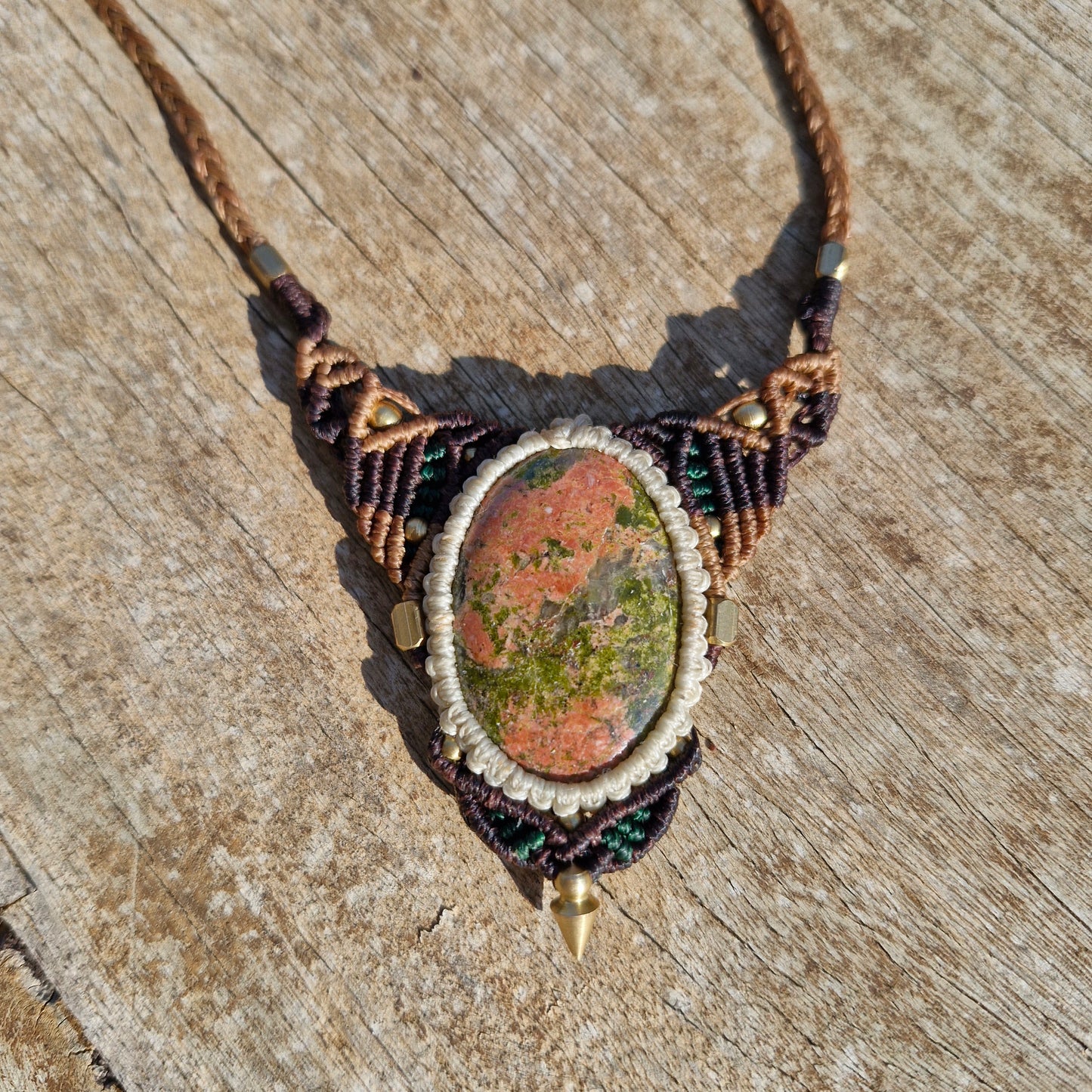 Kaynite Gemstone Unique Macrame Necklace - Pyāra Designs