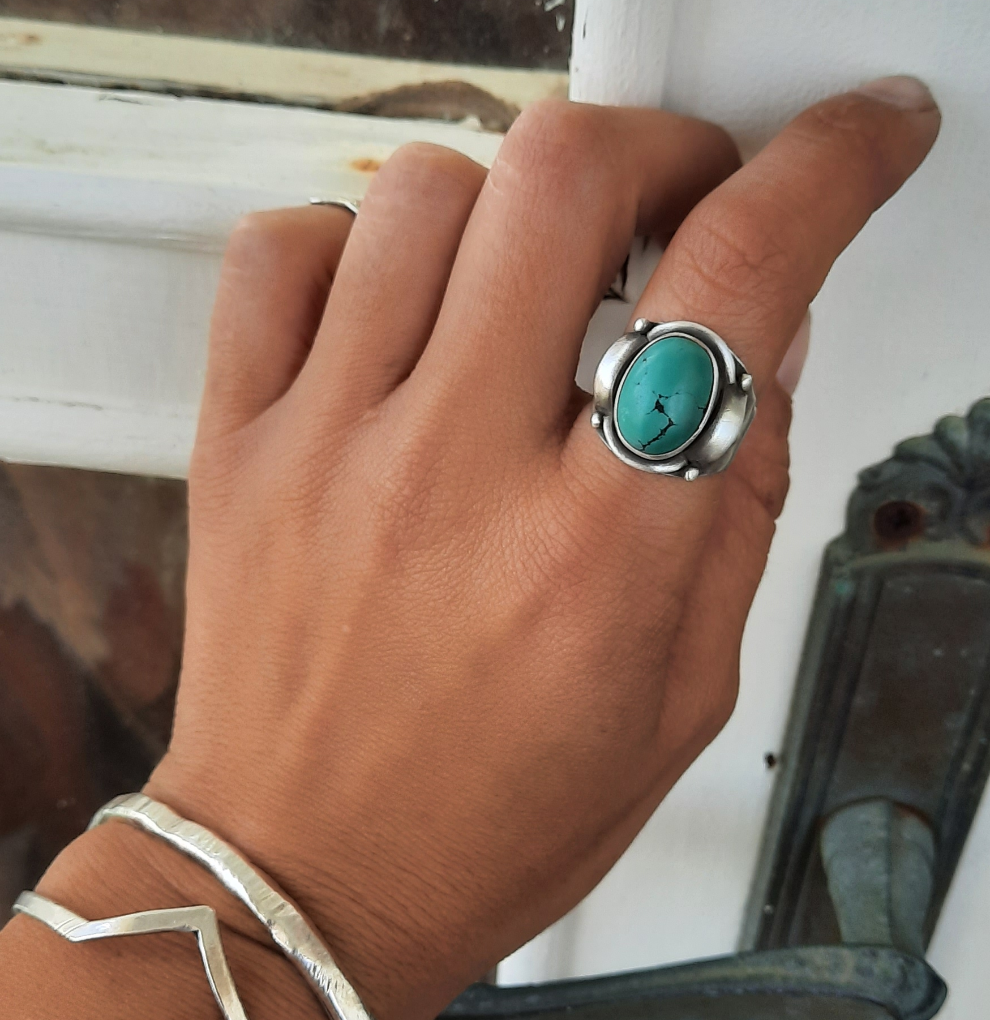 Tibetan Turquoise Ring - Pyāra Designs