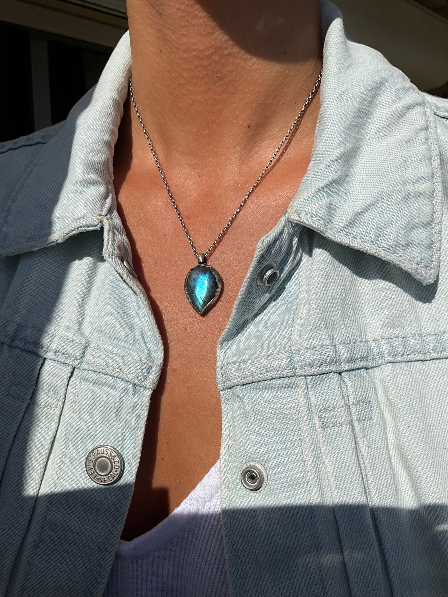Blue Labradorite Antique Necklace