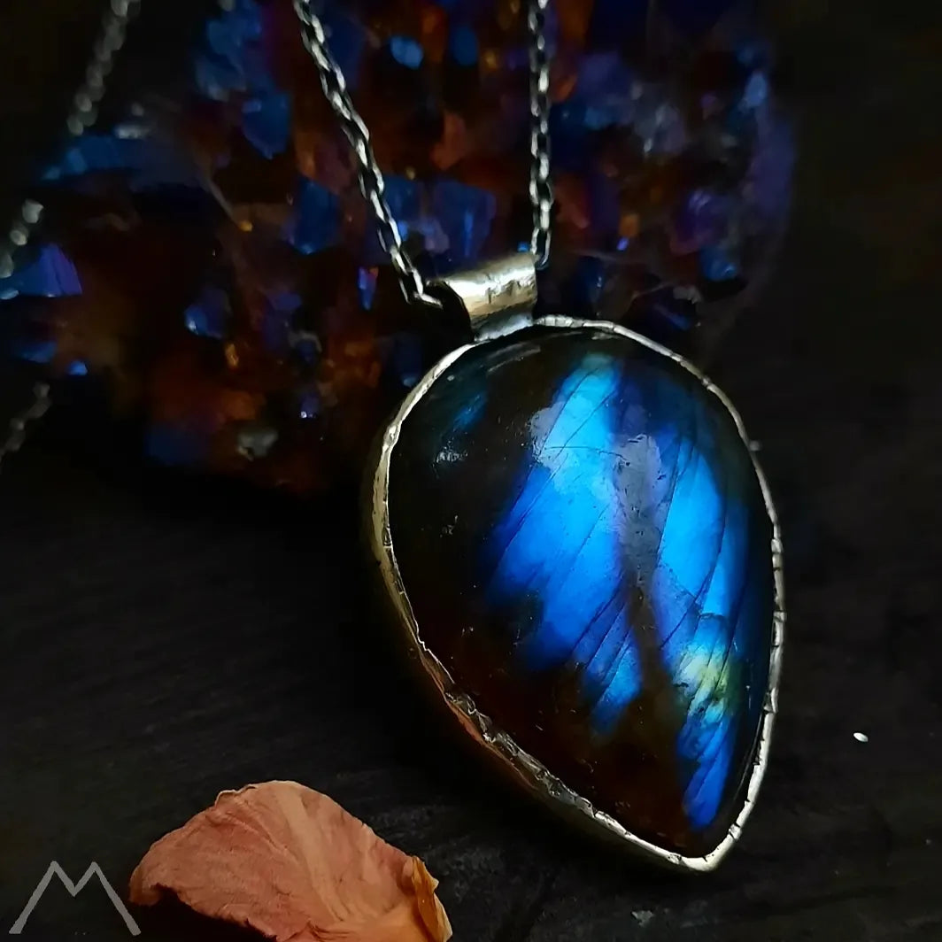 DARK Blue Massive Labradorite Neck - Pyāra Designs