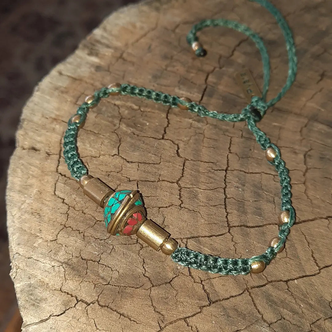 Tibetan Turquoise Macrame Bracelet - Pyāra Designs