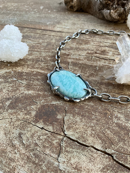 N.18 Ocean Amazonite Massive Sterling Silver Chain