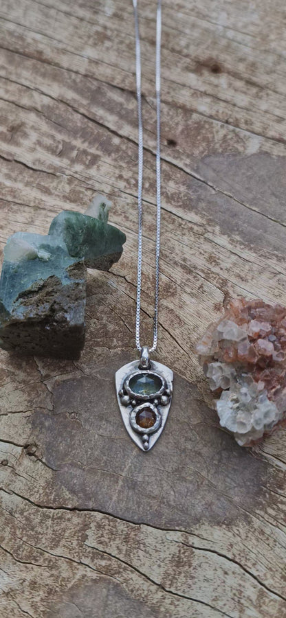 Green & Orange kaynite Gemstones Necklace