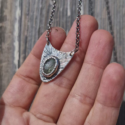 Green Kyanite Lotus Necklace