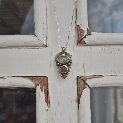 Green & Orange kaynite Gemstones Necklace