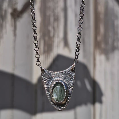 Green Kyanite Lotus Necklace
