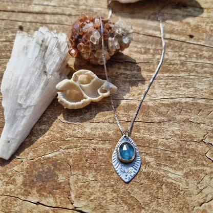 Blue Kyanite Lotus Necklace
